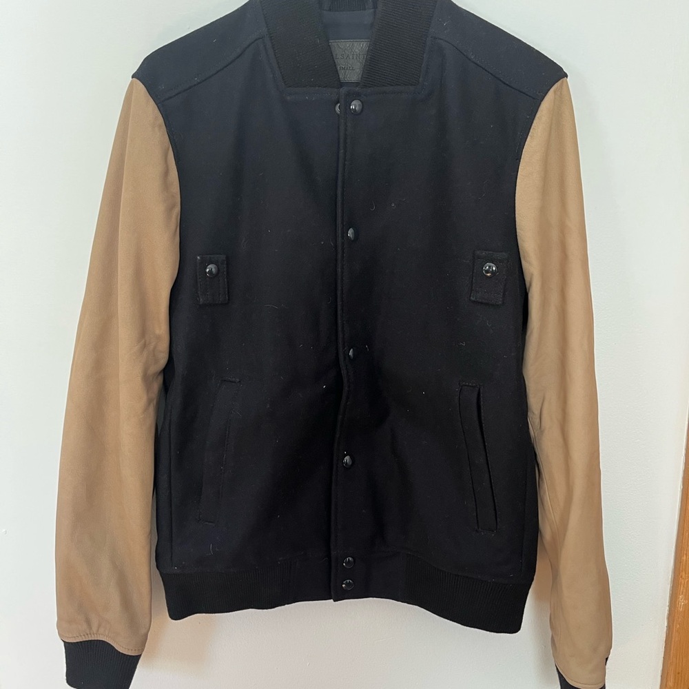 Men's Dark Navy and Tan Jacket